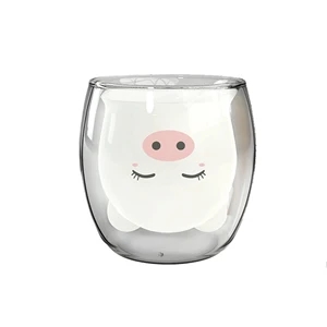 Cute Double Wall Insulated Glass Mugs