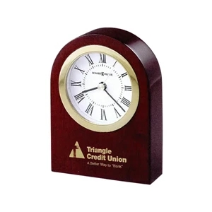 Rosebury Arch - Satin Rosewood Finished Arched Tabletop Clock With Felt Bottom