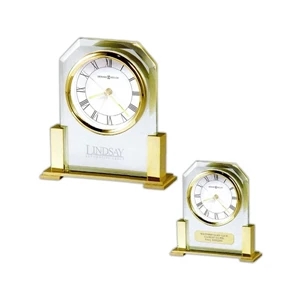 Paramount - Polished Solid Brass-finished And Beveled Glass Alarm Clock