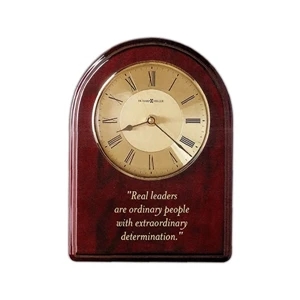 Honor Time Iii - Clock Plaque With High Gloss Rosewood Finish With Arched Top And Profiled Edge