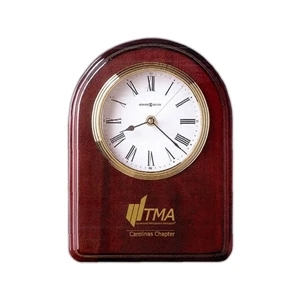 Honor Time Iv - Rosewood Finish Clock Plaque With White Dial And Polished Brass Bezel