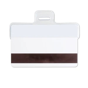 Horizontal Half-Card Clear Vinyl Holder w/ Slot, 3.15" x .6"