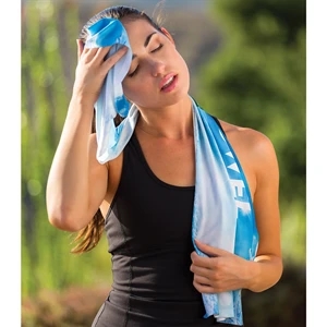 Sublimated Cooling Beach Towel - 12'' x 40''