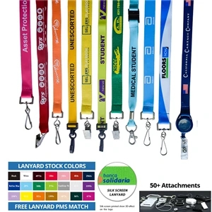 Custom 3/4" Polyester Lanyard - Silk Screen