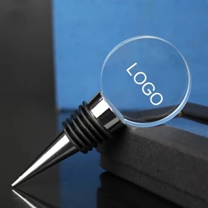 Round Crystal Personalized Wine Stopper