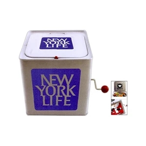 Jack In The Box Empty Candy Tin With Nostalgic Design Playing "pop Goes The Weasel"
