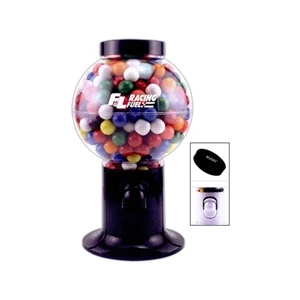 Large Capacity 9 1/2" Snack Dispenser In Black Or White Filled With Gumballs