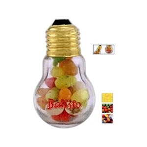 Miniature Light Bulb Clear Glass Container Filled With Lemon Heads Candy