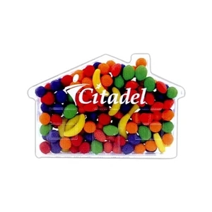 House Shape Clear Plastic Container 6" X 2" X 1 3/8" Filled With Premium Hard Candy