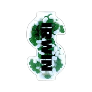 Dollar Sign Shape Clear Plastic Container 8" X 3 3/8" X 1 3/8" With Hard Candy