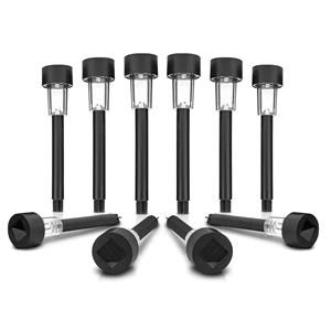 10pk Solar Garden Light Black