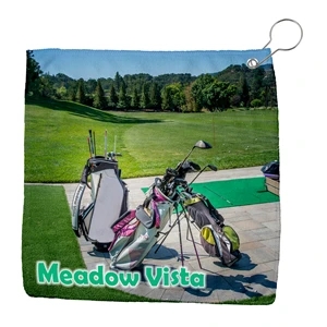 Sublimated Microfiber Golf Towel w/Grommet