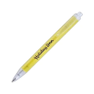 Retrak - Frosted Neon Jumbo Retractable Plastic Pen With Clear Clip, Plunger And Tip