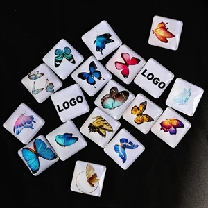 1 3/5 " Square shaped Crystal Glass Fridge Magnets