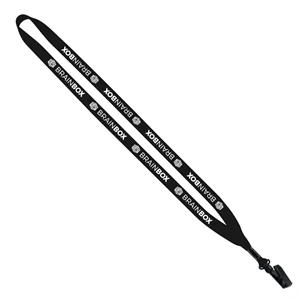 Custom Logo 1/2" Polyester Lanyard with Plastic Bulldog Clip