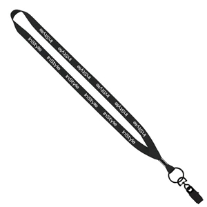 Custom Logo 1/2" Polyester Sewn Lanyard with Silver Split-Ring