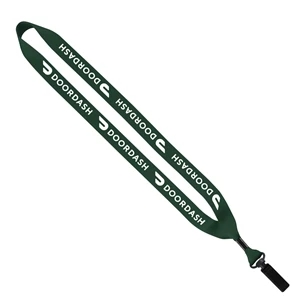 Custom Logo 3/4" Polyester Lanyard with Bulldog Clip