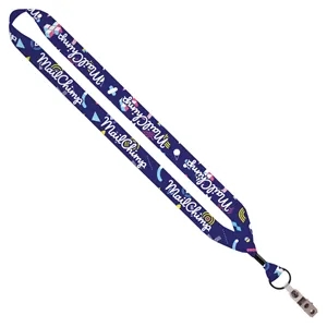 Dye-Sublimated Lanyard with Metal Crimp, Split-Ring & Bulldo