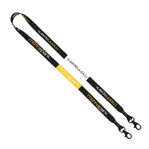 Custom Logo 1/2" Double Ended Dye-Sublimated Lanyard with Metal Crimp an