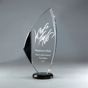 Black Crystal Award with Clear Glass