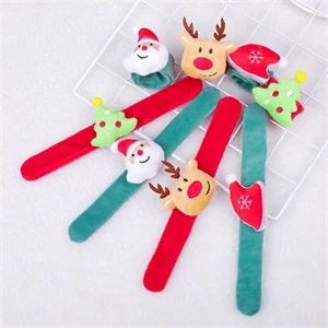 Slap Armband Wristband With Christmas Tree Bell