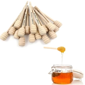 4" Engraved Wooden Honey Dipper