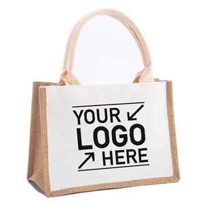 Reusable Burlap Splicing Jute Tote Bags