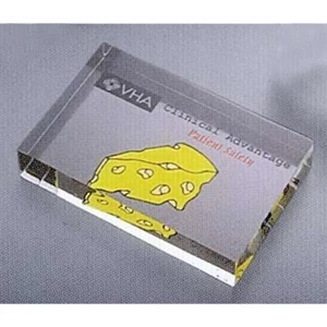 Corporate Series - Blank Goods. Clear Acrylic Rectangular Paperweight, 3 1/2" X 2 1/4" X 3/4"