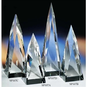 Pinnacle - 2 3/4" X 2 3/4" X 6 1/2" - Pinnacle Crystal Award By Crystal World. Sp107
