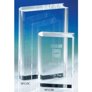 Crystal Book - 3 1/2" X 1 1/4" X 5" - Crystal Book - 4" Crystal Award By Crystal World