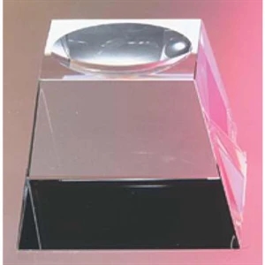 2 1/2" X 2 1/2" X 1 3/4" - Crystal Base For Ball Awards And Paperweights