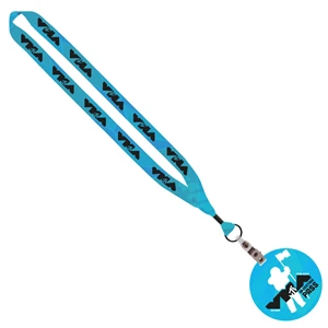 Custom Logo 3/4" Sublimated Lanyard with 4" Round ID Badge