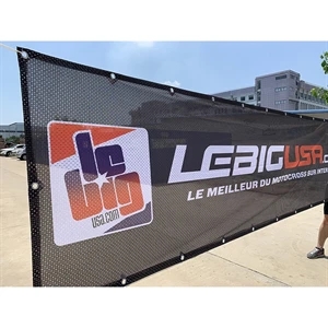 Mesh Outdoor/Indoor Barricade Banner - 10' x 3.5'