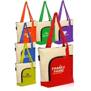 Zipper Polyester Tote Bag