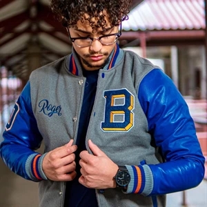 Leather & Wool Varsity Letterman Jacket