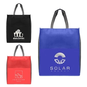 Rome-Non-Woven Tote Bag with 210D Pocket - Metallic imprint