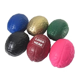 Custom Logo Printed Brain Shaped PU Foam Stress Ball