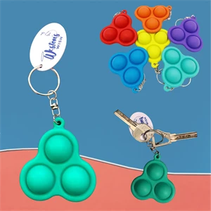 Pop-It Fidget Keychain w/ Imprinted Tag