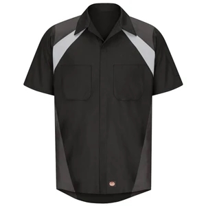Red Kap Shirts - Men's Short Sleeve Tri-Color Shop Shirt