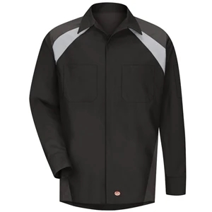 Red Kap Shirts - Men's Long Sleeve Tri-Color Shop Shirt