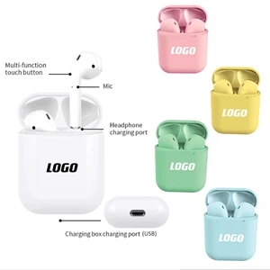 Multi-Color Wireless Earbuds with Charging Case