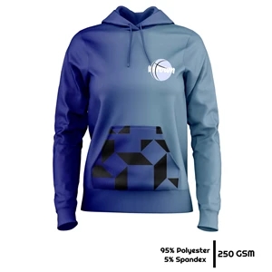 Women's Full Sublimation 250G Lightweight Hoodie with Kangar