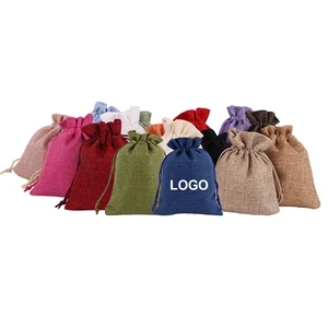 Natural Burlap Drawstring Multi purpose Bags for Gifts.