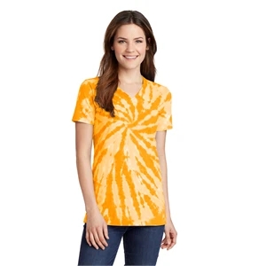 Port & Company Women's Tie-Dye V-Neck Tee.