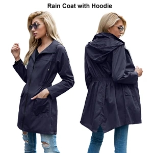 Women's Long Raincoat with Hood