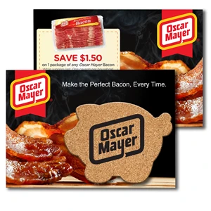 Post Card with Piggy Bank Cork Coaster