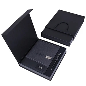 LED LOGO 8000mAh Charging NoteBook with USB Drive Gift Set