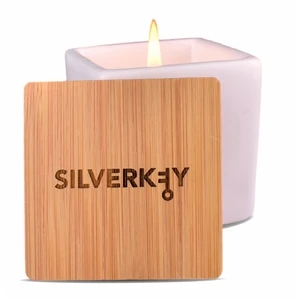 Square Soy Wax Candle with Bamboo Lid 3 oz