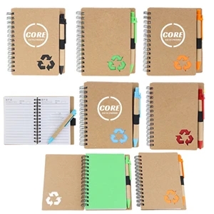 Spiral Notebook Lined Notepad with Pen in Holder