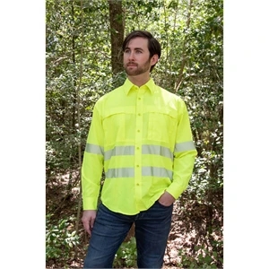 High Visibility Yellow Safety Long Sleeve Work Shirt